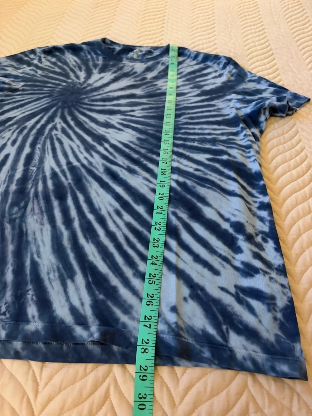 J.Crew L Tie Dye T-Shirt Blue White 100% Cotton Short Sleeve